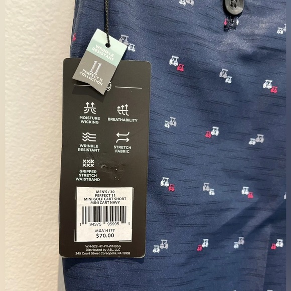 NWT Men's Walter Hagen Perfect 11 Majors Golf Shorts Size 30 Navy Inseam 10” - Picture 4 of 10
